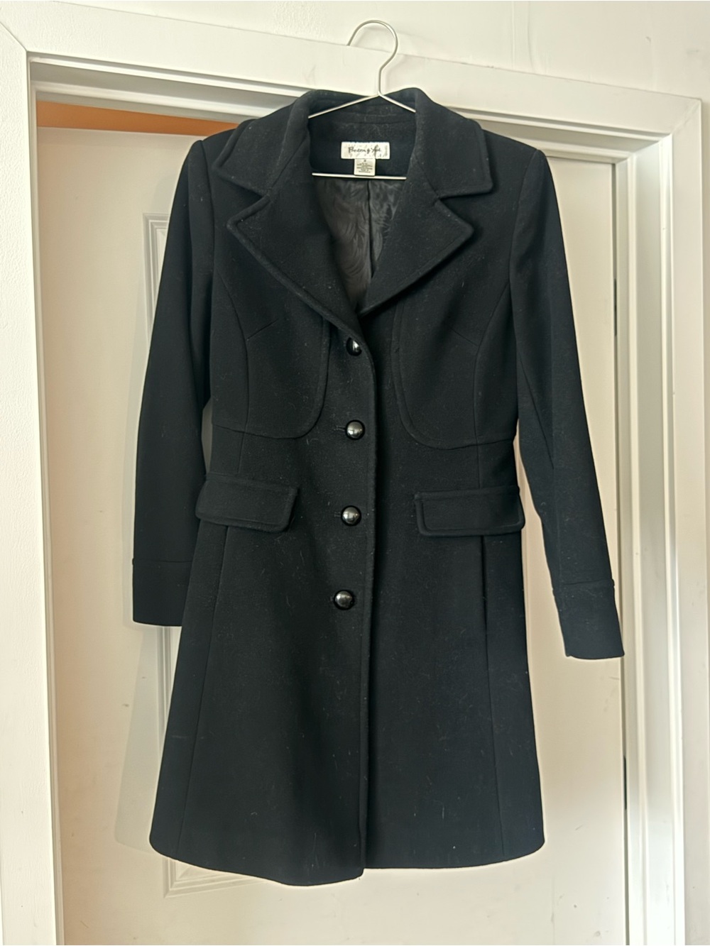 Preston & York Black Wool-Blend Vintage Women's Coat